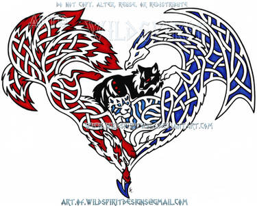 Protective Knotwork Animals Heart Design