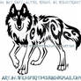 Stepping Spirit Wolf Tribal Design