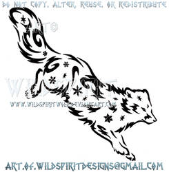 Arctic Fox Snowflake Tribal Design by WildSpiritWolf