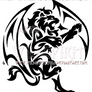 Fierce Dragon Lion Tribal Design