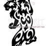 Climbing Lion Tribal Design