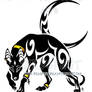 Prowling Anubis And Moon Tribal Design