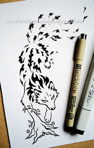 Elemental Wolf Paw Tattoo
