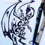 Dragon And Mouse Tribal Design