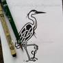 Knotwork Heron + Letter L Design
