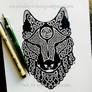 Celtic Wolf's Head - Knotwork Design