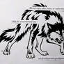 Aggressive Snarling Wolf - Tribal Design
