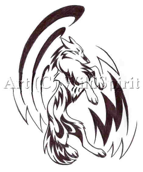 Tribal Wolf Art