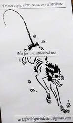 Schrodinger Skeleton Cat - Tribal Design