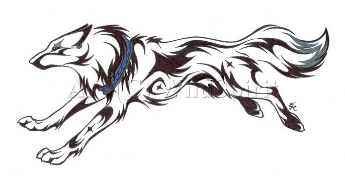 Running Wolf Tattoo Commission