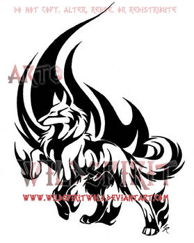 Noble Wolf Flame Tattoo