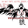 Fire Wolf Flame Wings Tattoo