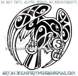 Raven + Medallions Celtic Knotwork Design