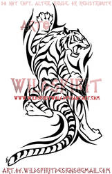 Climbing Tribal Tiger Design