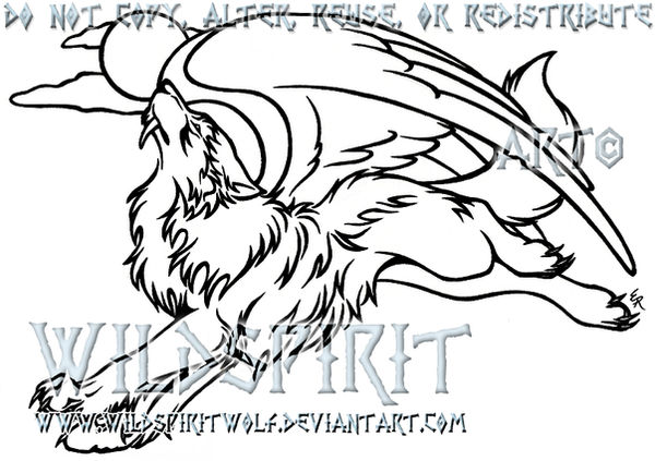 Flying Werewolf Lineart Tattoo by WildSpiritWolf on DeviantArt