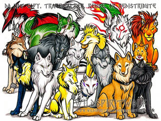 Anime Wolf Group Commission by WildSpiritWolf