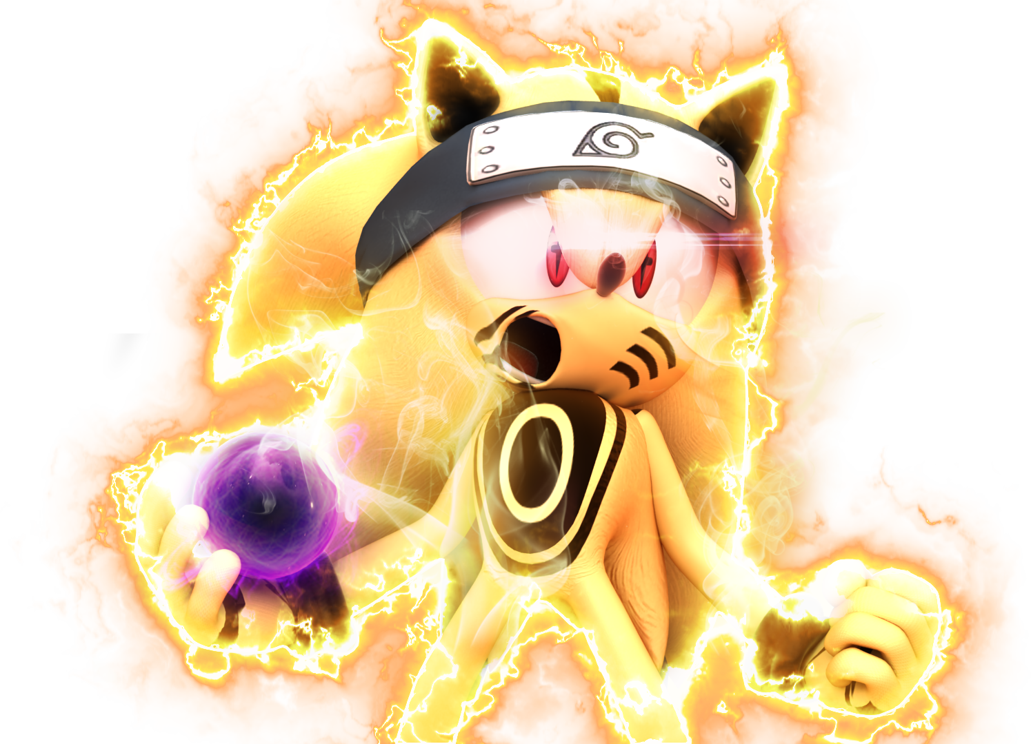 Sonic Kyuubi mode - Naruto x Sonic The Hedgehog