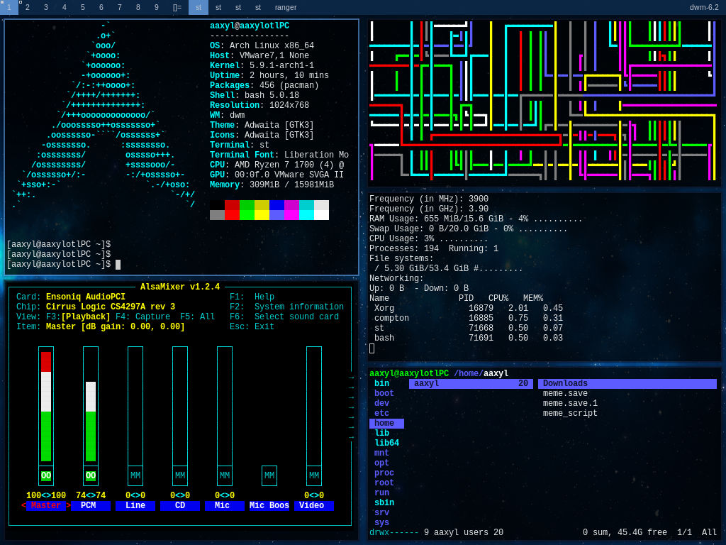 space v0.9 | arch linux + dwm + dmenu by BYMasterMM on DeviantArt