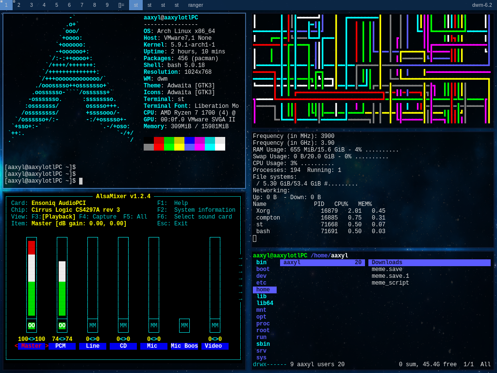 space v0.9 | arch linux + dwm + dmenu by BYMasterMM on DeviantArt