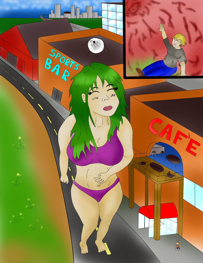 Giantess vore in the city, by MrChunky on DeviantArt.