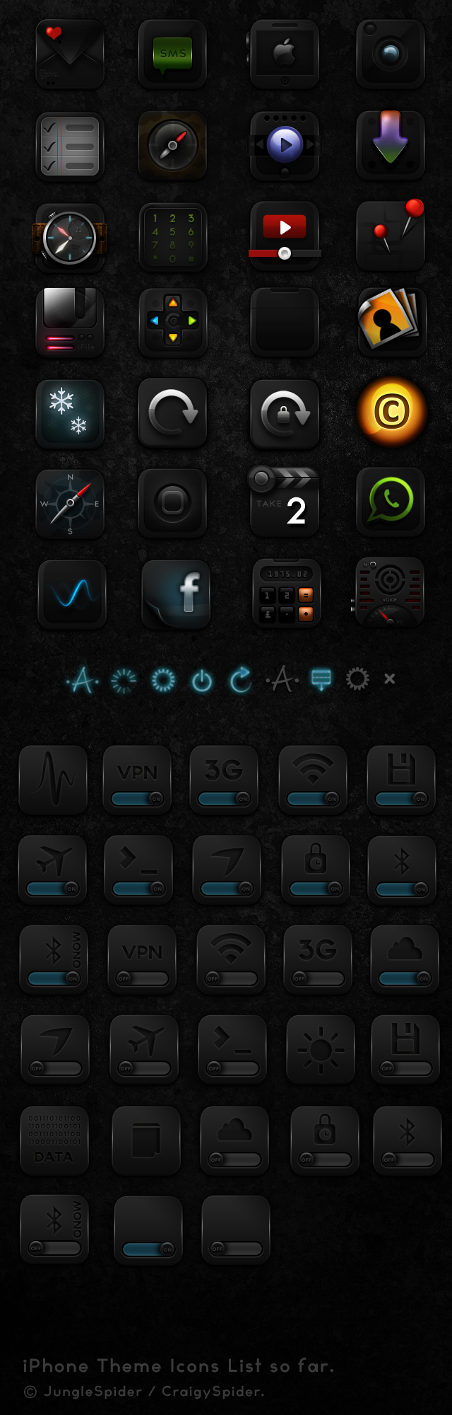 Icons List For iPhone Theme so far. WIP.