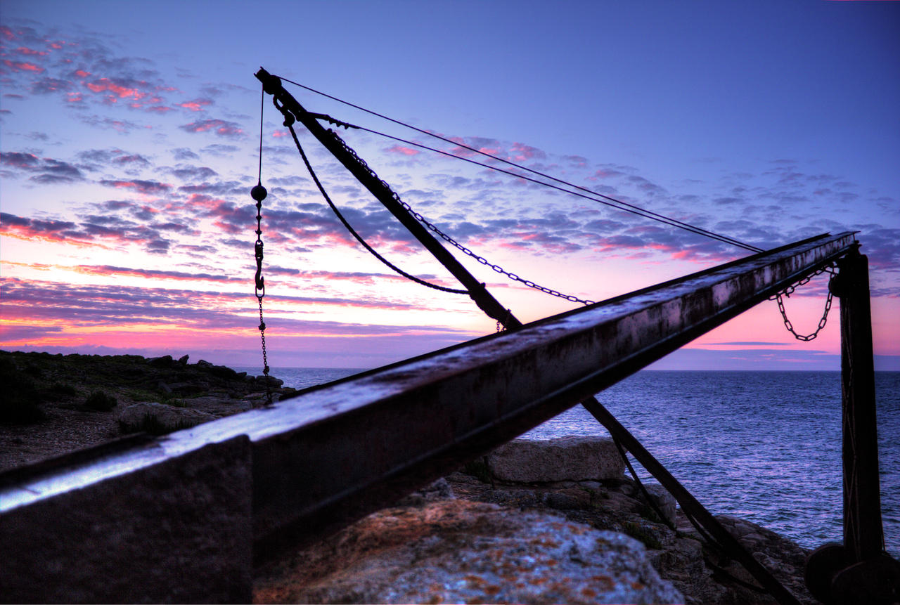 Boat Crane Sunrise