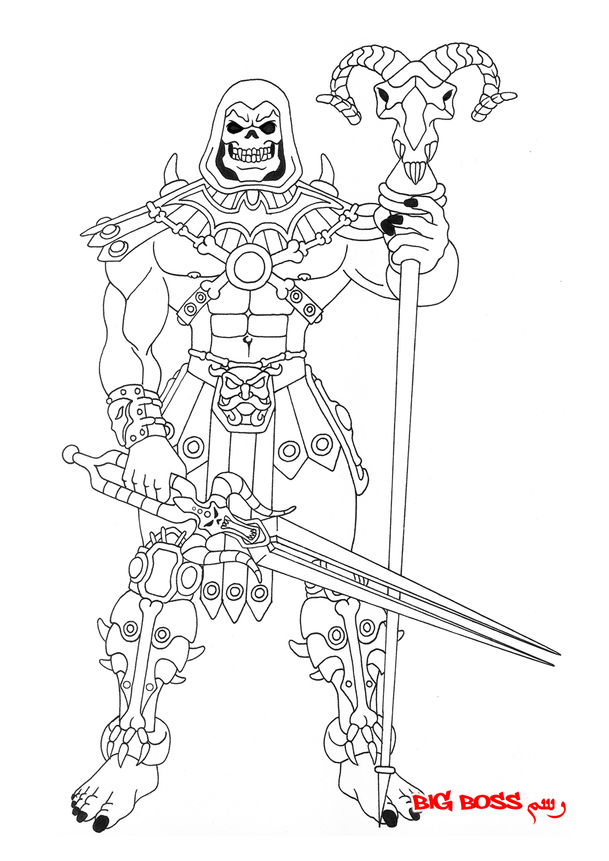 Skeletor pen and ink by aasst on DeviantArt