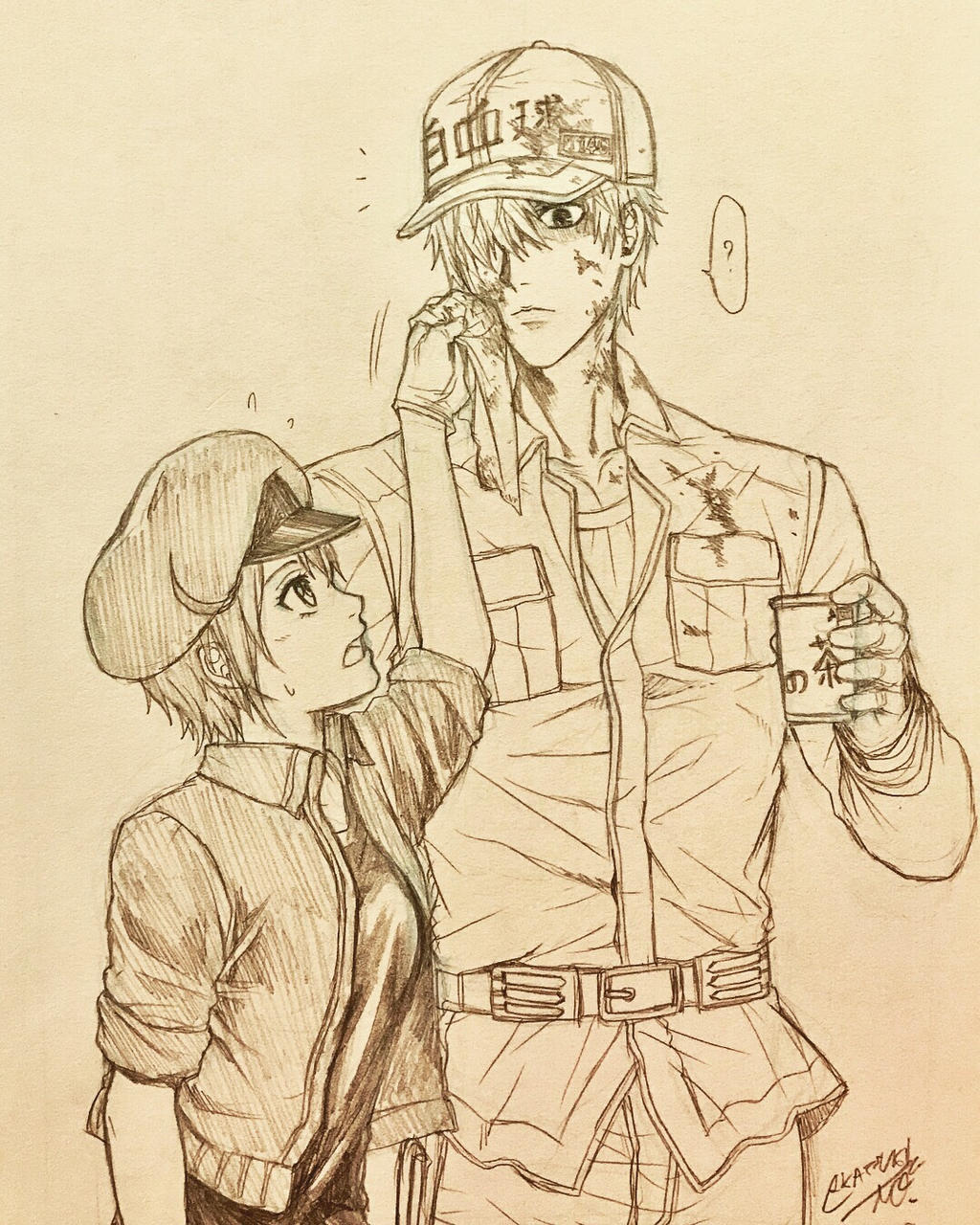 Cells at work, white blood cell x red blood cell