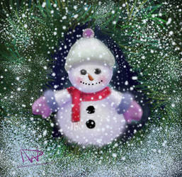 Snowman in Spruce