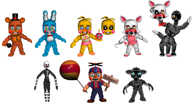 Fnaf sister location Characters Canon V2 by aidenmoonstudios on