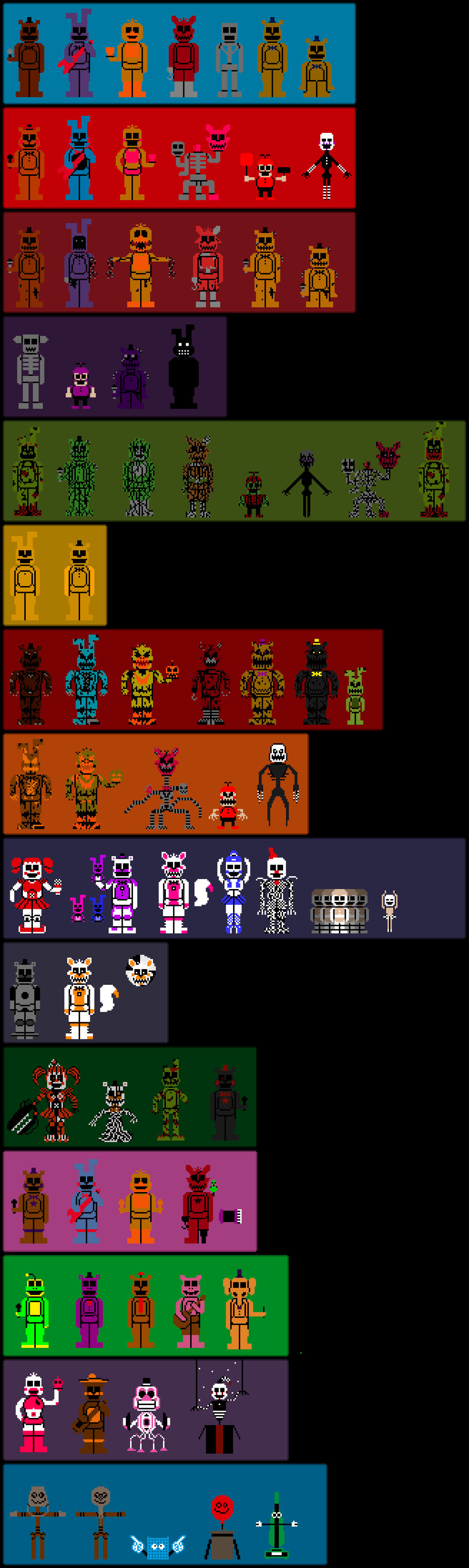 FNaF 16 Atari Stylized Sprite Sheet by BlackiieFimose on DeviantArt