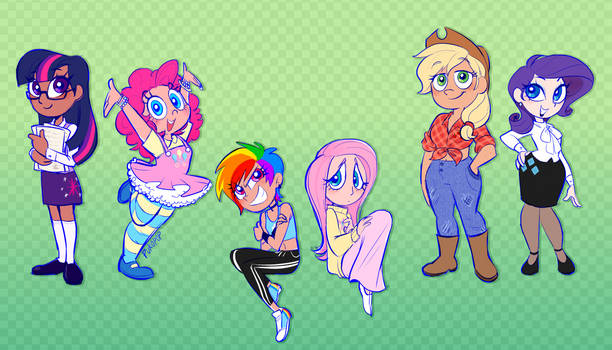 My little pony - Mane 6 as humans