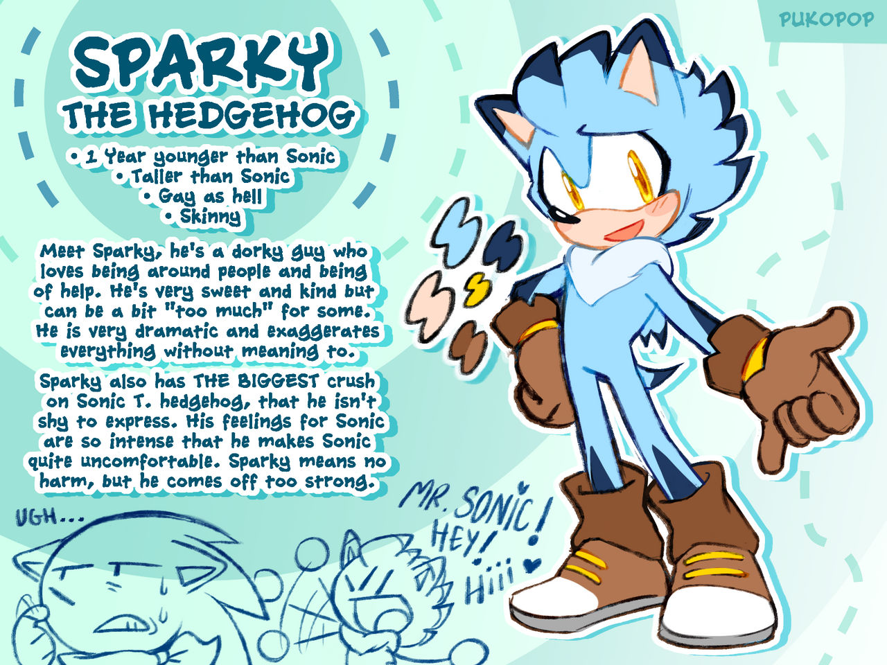 Sparky The Hedgehog - Ref by PukoPop on DeviantArt
