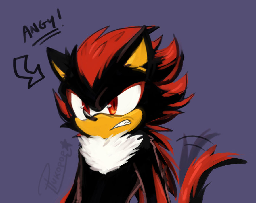 Shadow but hes angy and spiky by PukoPop on DeviantArt