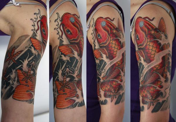 koi fish on arm