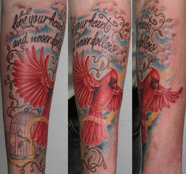 male cardinal tattoo