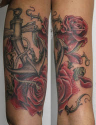 anchor and roses