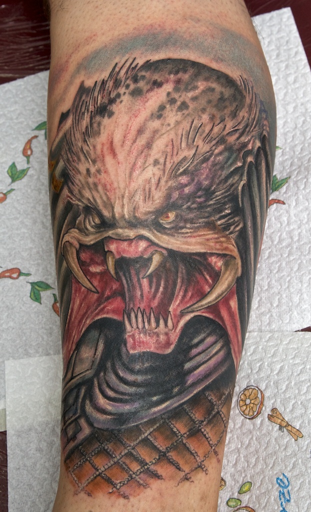 predator tattoo done