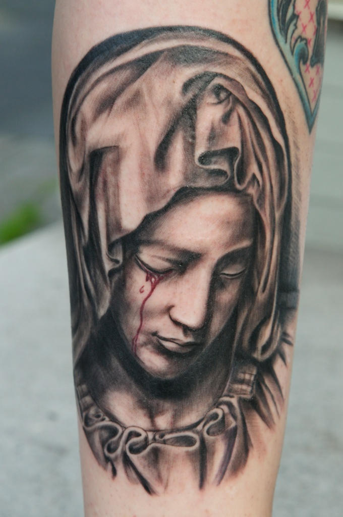 crying virgin mary tattoo by graynd on DeviantArt