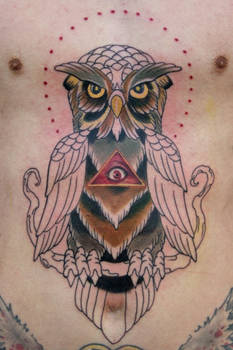 owl tattoo WIP