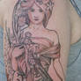 modified mucha tattoo IN PROGRESS