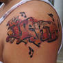 a grafitti tattoo I did