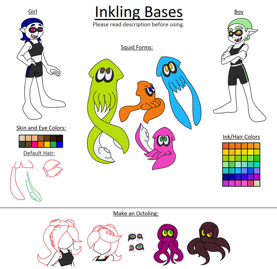 Vroid Inkling Base Inkling Bases by FennecThunderFox on DeviantArt