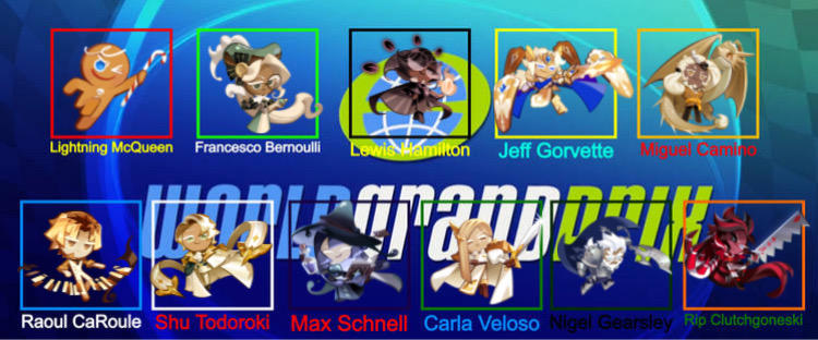 Cookie Run Kingdom WGP racers cast by JapaneseNeko386 on DeviantArt