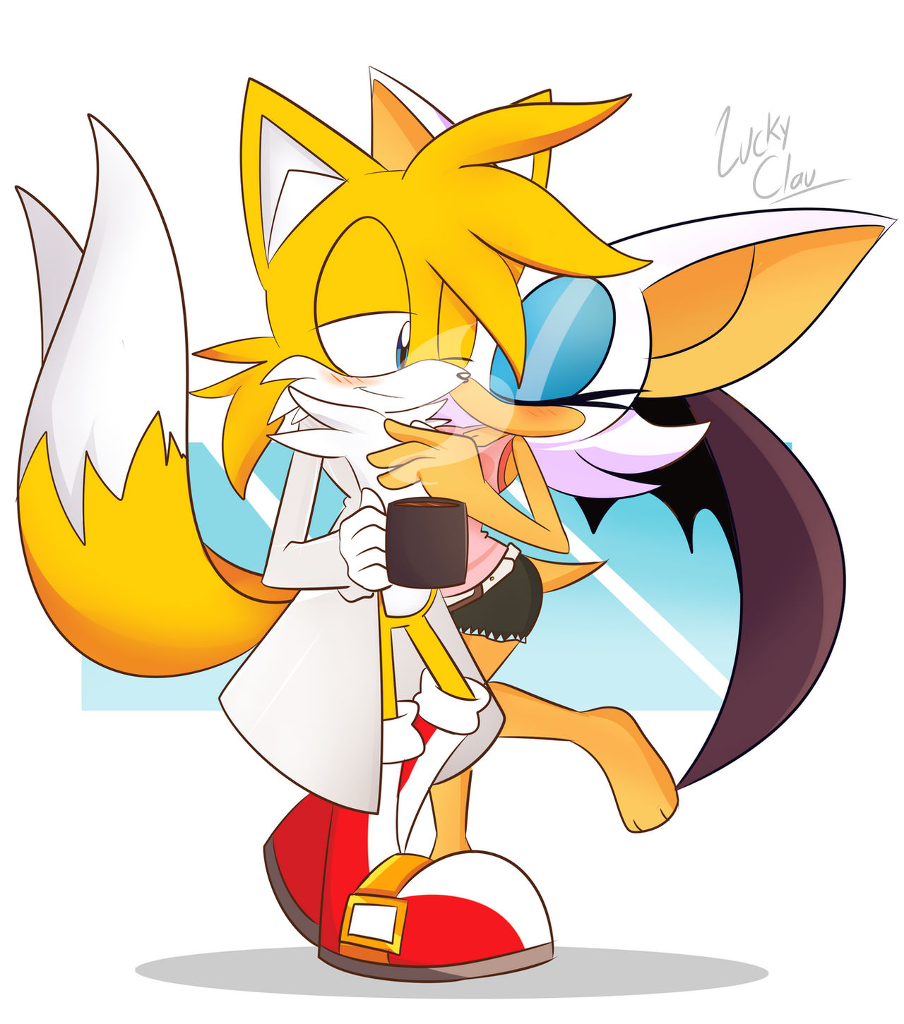 Tails In Rouge Outfit Commission for imaco-winchester - Tails X Rouge by LuckyClau on DeviantArt