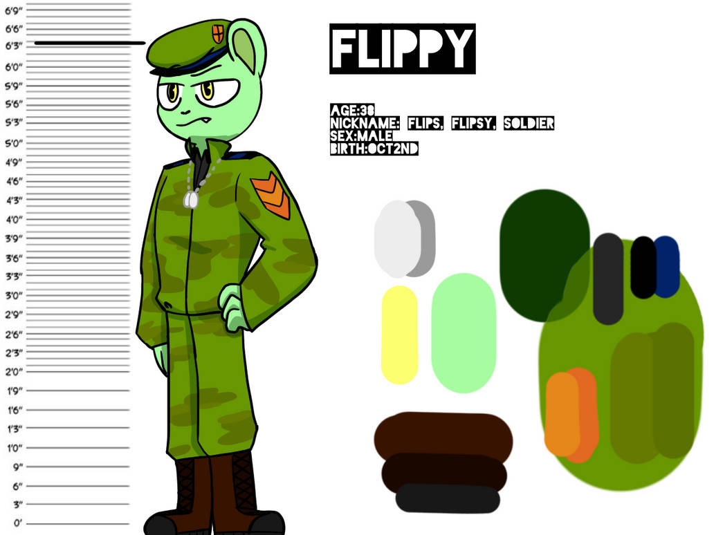 Flippy ref sheet by Paintress-animator on DeviantArt