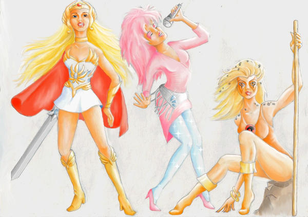 She-Ra, Jem, Cheetara-80s Trio