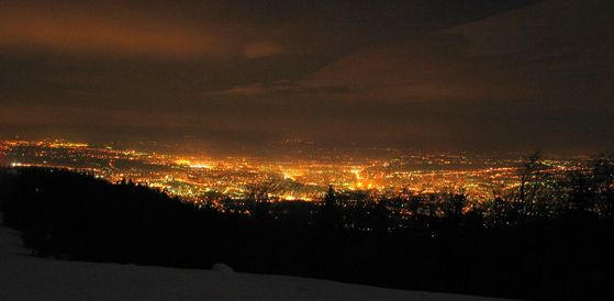 Bielsko Biala panorama noca