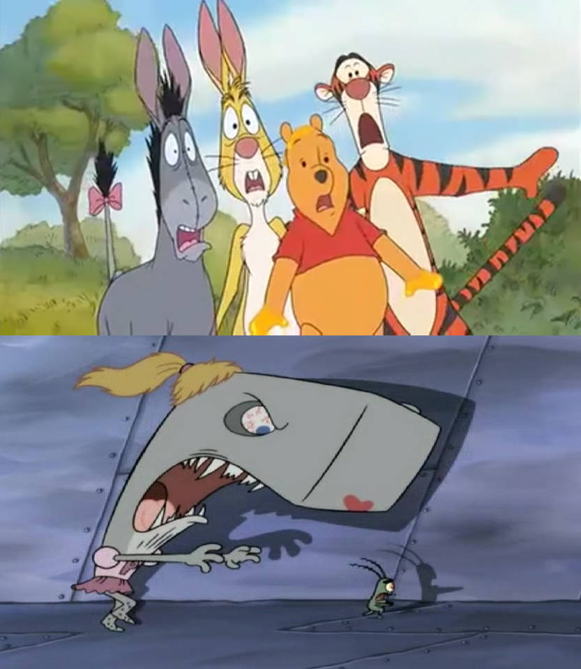 Pooh Rabbit Scared Pooh And Friends Scared By Pearl Chasing Plankton by pharrel3009 on ...