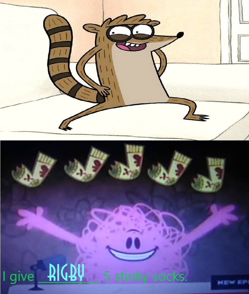Mr. Messy Gives Rigby 5 Stinky Socks by pharrel3009 on DeviantArt